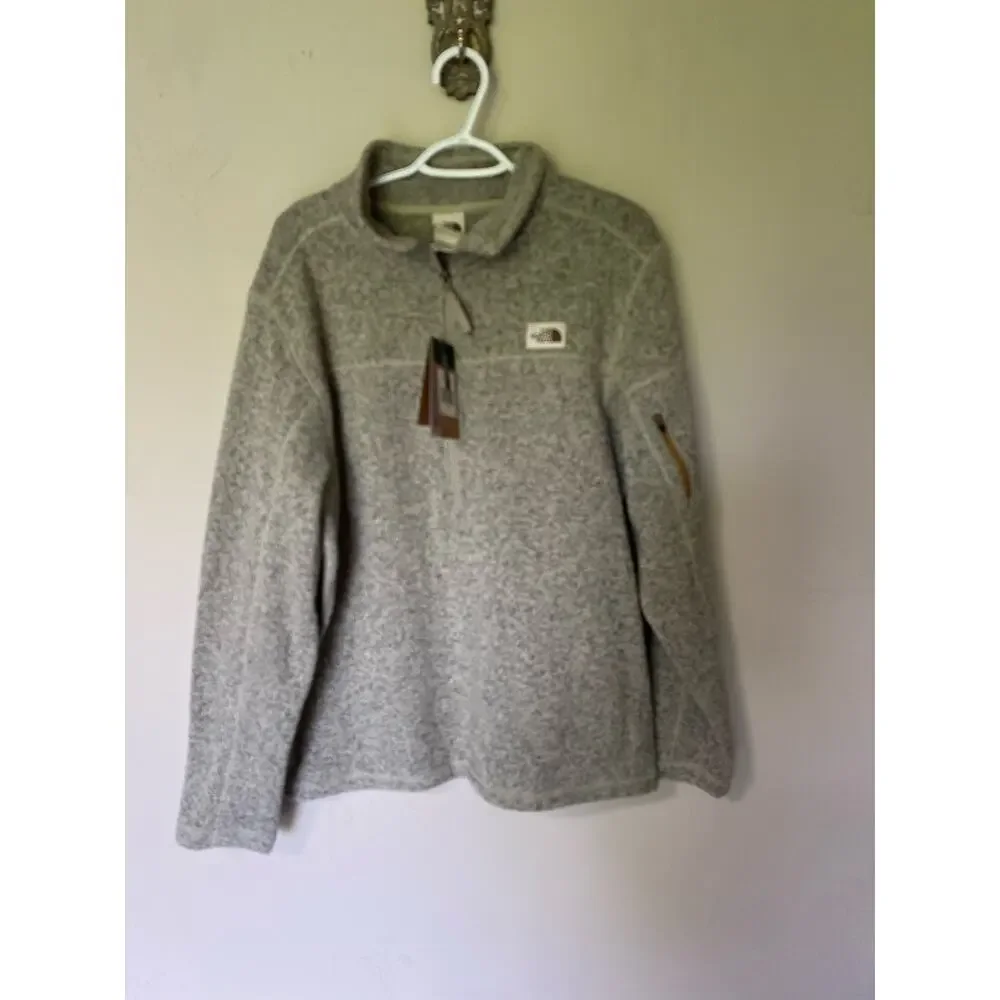 NWT The North Face Gordon Lyons 1/4 Zip Sweater Pullover Granite Gray Large